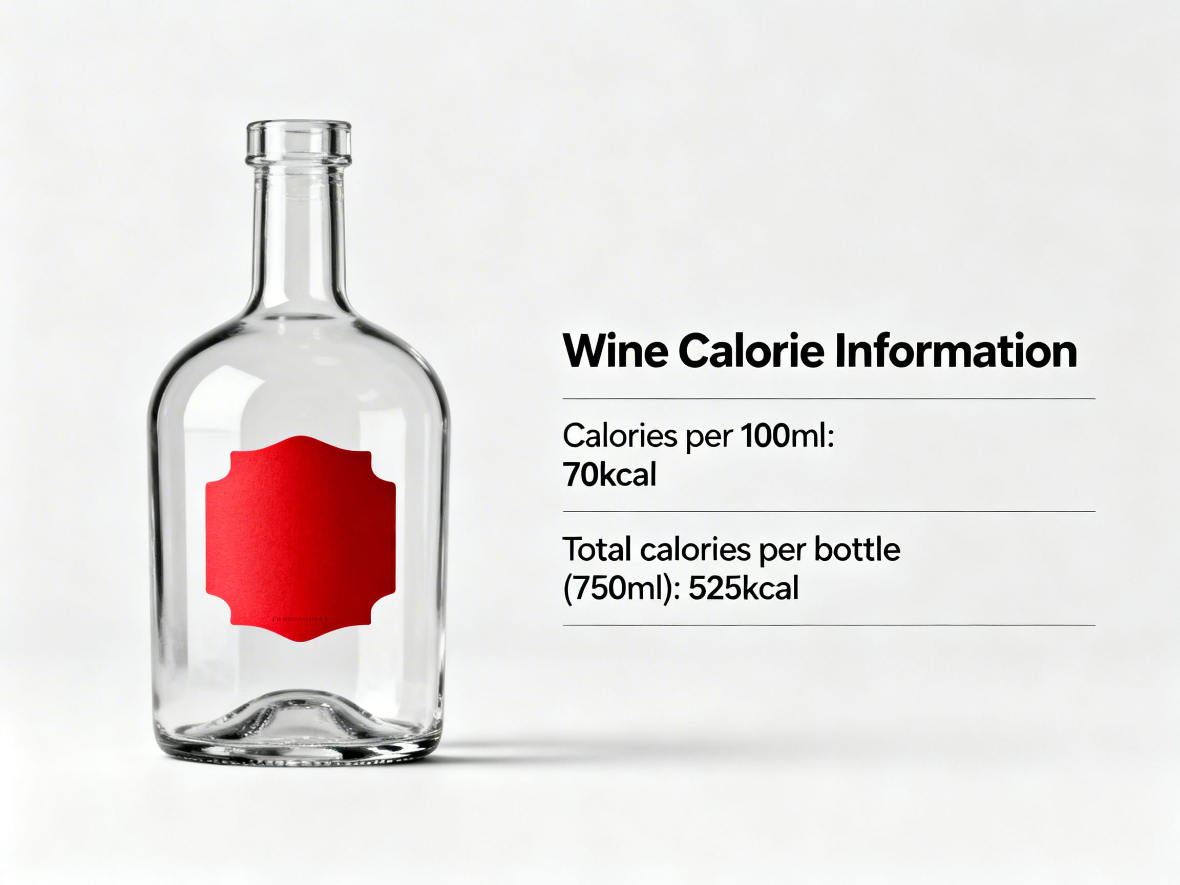 wine bottle with calorie infographic